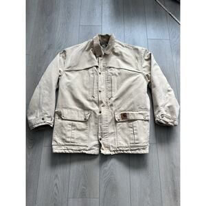 Vintage Carhartt c10 flannel lined canvas workwear jacket beige size XL men’s